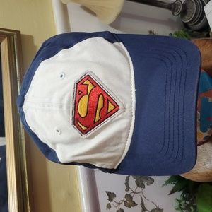 Blue and White Superman hat. DC Comics adjustable nice used condition 